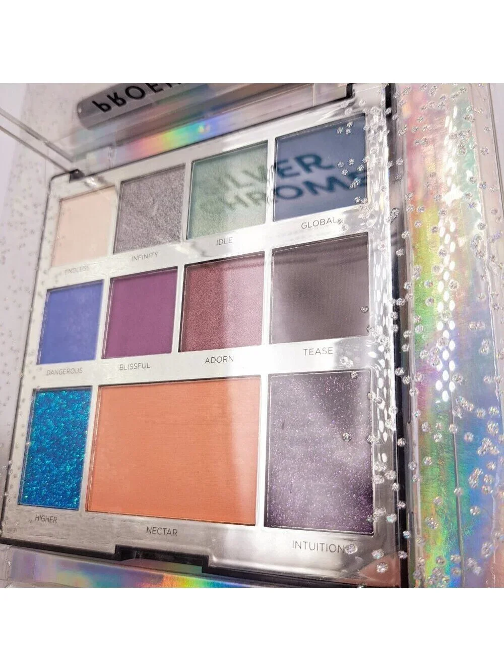 Profusion Silver Glitters Chrome 13 Eyeshadow Palette Holiday Make Up Face Kit